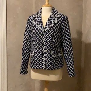 NWOT Talbots blazer navy/white